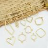 Accesorios de Joyería de Aleación DIY Colgante Chapado en Oro de 14K Pulsera Colgante Doble Simple Aretes Patrón Geométrico Colgante con Forma Especial