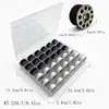 Conjunto de Caixa de Bobinas Doméstica Multiespecificação, Bobinas Transparentes Coloridas, Bobinas de Metal com Linha, Cada Bobina com Aproximadamente 40m de Comprimento