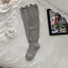 Nuevos Calcetines Finos de Pantorrilla para Primavera y Verano, Estilo Miu, Ligeramente Transparentes, Estilo Ballet, Borde Enrollado, Color Sólido, Calcetines Largos de Tubo Estilo Coreano