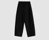 Calça Cenoura Cropped em Lã Mesclada para Primavera e Outono em Estoque, Calça Casual Reta para Outono e Inverno para Mulheres