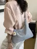 Bolso de Lona Trendy Estilo Mori 2025 para Mujer, Gran Capacidad, Versátil para el Verano, Bolso Cruzado de Hombro para Mujer de Nicho tipo Bollo