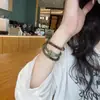 Pulsera Natural Qinan Aquilaya y Pulsera Hotan Cuentas de Jade Qingshui Fugui Show Cuentas de Buda Blanco y Cuentas de Rosario Apiladas en Círculos para Mujeres