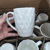 Taza de Cerámica Blanca Pura, Taza Simple en Relieve, Taza Simple para Agua para Hogar/Oficina, Taza, Taza de Café, Taza de Leche
