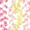 Cipó de flor de cerejeira artificial para decoração de tubo de ar condicionado, flores artificiais decorativas para casamentos, guirlanda de cipó de plástico atacado