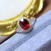 Anillo nuevo plata 925 incrustado gema de color natural cristal topacio azul granate boca viva alrededor taladro 7*9