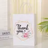 Bolsa de presente em couro de vaca branca com impressão de letras criativa simples bolsa de presente prática bolsa de presente de agradecimento