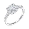 Anillo Corazón de Plata de Ley S925 con Circonita Transfronterizo Europeo y Americano Anillo de Plata de Ley de Gama Alta Nicho Fila de Anillos de Plata Trenzada con Diamantes