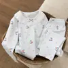 Algodón Orgánico Clase A Ropa interior térmica de otoño e invierno para niños y niñas, Lycra sin costuras, capa base ajustada para estar en casa