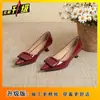 Sapatos Mary Jane de Design de Nicho para Mulheres Nova Moda Primavera e Verão 2025 Bico Fino Boca Rasa Salto Agulha Sapatos Femininos