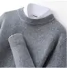 Atacado Outono e Inverno Novo Suéter de Tricô de Cor Sólida com Gola Redonda de Alta Qualidade para Homem Camisa Base de Tricô de Camada Dupla para Homem Tendência