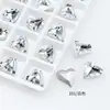 Corazón Torcido Grande de Cristal Dongzhou 13x12 Fondo Puntiagudo Pedrería, Vidrio 3D Súper Brillante Corazón Torcido Pedrería para Uñas Decoraciones para Uñas DIY