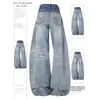 Jeans de Estilo Retro Americano para Mujer, Diseño Picante de Cimitarra, Nuevo Diseño para Primavera, Otoño e Invierno, Corte Holgado, Adelgazantes, Pantalones de Pierna Ancha con Caída