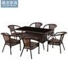 Mesa e cadeira simples ao ar livre moderna simples de vime e combinação de cadeira Pátio Jardim Mesa e cadeira de negociação Café Mesa de lazer e conjunto de cadeiras