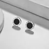 Collar Doble Cara de Acero de Titanio con Números Romanos en Blanco y Negro para Mujer, Cadena de Clavícula Simple y de Moda, Juego de Joyería de Alta Gama que No se Desvanece