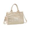 Bolsa Tote Feminina Transfronteiriça 2023 Lona Carta Bolsa de Mão Ombro Único Transversal Bolsa de Ombro a Tiracolo Atacado Casual Versátil