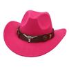 Sombrero Guoluo Xizang estilo Xizang sombrero de vaquero occidental accesorios cabeza de vaca sombrero de fieltro estilo étnico sombreros para hombres y mujeres