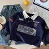 Sudadera para Niños Bangcheng 2026 Primavera y Otoño Nueva, Suéter con Cuello Polo para Niños, Atuendo de Otoño Elegante y Versátil para Niños
