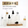 Botella de Vidrio Esmerilado para Aceites Esenciales de 5-100 ml con Gotero de Punta de Goma, Botella Transparente para Aceites Esenciales, Botella Dosificadora, Botella para Mezclas al por Mayor