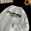 Sudadera con Estampado de Letras Color Albaricoque y Leche, Cuello Redondo para Hombre, Sudadera con Capucha Pesada Estilo Americano, Suéter Casual con Forro Polar, Chaqueta Engrosada