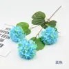 Hortensia de copo de nieve de 3 cabezas, rama única, flor artificial, adorno para sala de estar, arco de centro comercial, flor artificial de plomo para boda, flor de seda