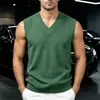 Chaleco de Punto para Hombre con Cuello en V, Texturizado, Sin Mangas, Otoño Invierno 2026, Suéter Base Casual de Negocios