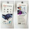 Cable de datos trenzado de un a tres colores en caja con pantalla digital, cable de carga en codo para embalaje, caja blíster, cordón para teléfono móvil, caja de alambre perforado