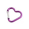 Mosquetón multifuncional para exteriores en forma de corazón para sujetar a la mochila, clip para botella de agua, accesorio de aleación de aluminio, hecho a mano