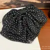 Presilha de Cabelo Retro com Laço de Bolinhas Estilo Francês para Mulheres, Presilha Estilosa para Meio Preso na Parte de Trás da Cabeça, Presilha da Moda para Rabo de Cavalo, Presilha Tibi