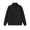 Nueva sudadera cárdigan de algodón líquido de 380 g para primavera y otoño, corte recto, cuello alto, para hombre, ropa de trabajo corporativa con logotipo impreso