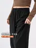 Pantalones de pierna ancha de cintura alta para mujer talla grande con efecto adelgazante para mujeres talla grande, pantalones casuales negros de longitud completa