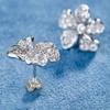 Cao Shi Japón y Corea del Sur Pendientes de Flores Pequeñas Frescas Pendientes de Flor de Circonita Brillante Pendientes de Flor Recomendados por Little Red Book Mujer