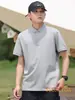 Nova Moda Business de Verão Emagrecedor Cor Sólida Manga Curta Camisa POLO Uniforme de Trabalho para Funcionários da Empresa Top Versátil