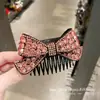 Peine Elegante Estilo Coreano con Lazo de Pedrería para Mujeres Peinado de Cabello Suelto en la Parte Trasera de la Cabeza Peine Insertable en la Frente Accesorio para el Cabello Peinado de Cabello Suelto Mujeres