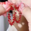 Aretes rojos de alta gama aretes únicos para mujer aretes estilo occidental 2023 nuevos aretes geométricos de nicho populares de moda