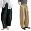 Pantalones Casuales de Secado Rápido de Verano 2026 de Japón y Corea, Transpirables, Sueltos, Artísticos, Adelgazantes, de Pierna Ancha, Pantalones de Nueve Puntos