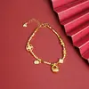 Tide Nacional Vietnã Pulseira de Ouro de Areia Quebrada Ouro Quebrado Pequeno Gordo Fuhulu Marca Fu Pulseira Retro Longa Duração Joia Sem Cor