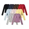 Camiseta Interior de Cuello Redondo y Manga Larga con Copas para Mujer 2025 Nueva Ropa de Abrigo Otoño e Invierno Look Adelgazante Camiseta Interior