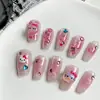 Parche de Uñas Artísticas Ojo de Gato Rosa Dopamina Gatito Verano Hecho a Mano Usar Un Estudiante Uñas Artísticas Lindas Estilo Ins