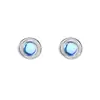 Pendientes de Botón Imitación Piedra de Luna Frescos y Elegantes para Mujer Plata Pura S999 Temperamento Super Hada Versátiles Pendientes de Gama Alta Venta al por Mayor