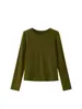 Top Base Camada Manga Longa Redondo Lã de Cordeiro tipo Bambu Escovado Feminino 2026 Outono Inverno Novo Fofo Justo Versátil Casual T