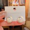 Pendientes de plata 925 con perla redonda estilo retro Hepburn para mujer, estilo francés, estilo Hong Kong, sencillos, elegantes y de alta gama.
