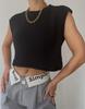 Camiseta de punto sexy con cuello en V para mujer, estilo europeo y americano, sin mangas, de AliExpress, verano 2023