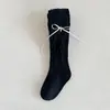 Medias para Niña 2026 Primavera y Otoño Lazo de Cinta Estilo Coreano Tejido de Punto Trenzado Pantalón Interior para Bebé Medias con Pie para Niños