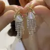 Pendientes de Plata S925 con Cierre de Alfiler, Borla de Perla Ojo de Gato, Nuevos 2025, Explosivos, Lujo Ligero, Alto Sentido, Moda, Versátiles