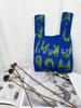Nova bolsa de tecido voador bolsa de malha feminina saco de balde de lã japonês e coreano estilo All-match Hand-carried Casual Tote Bag Lunch Bag