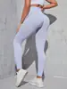 Leggings Deportivos Sexy de Líneas Europeas y Americanas para Levantar Glúteos para Mujer Cintura Alta Elásticos Pantalones de Fitness Pantalones de Running Yoga