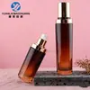 Set de frascos de vidrio para cuidado de la piel, en stock, venta directa, 30-120 ml, con rayas verticales, para tónico, loción y sérum, 30 g y 50 g para crema facial