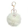 Pingente Flor de Bauhinia 8cm Bola de Pelo Falso de Coelho Chaveiro Acessório Feminino Charme de Bolsa Venda Direta de Fábrica Atacado
