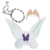 Alas decorativas para niños y adultos de nueva llegada transfronterizas con luces, accesorios para actuaciones de festival, alas de mariposa coloridas plegables