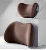 Conjunto de 2 Peças de Almofadas de Apoio Lombar e de Encosto de Cabeça para Carro Espuma de Memória Seda de Leite Almofada Automática para Pescoço e Cintura para Assento de Carro Alívio ao Dirigir